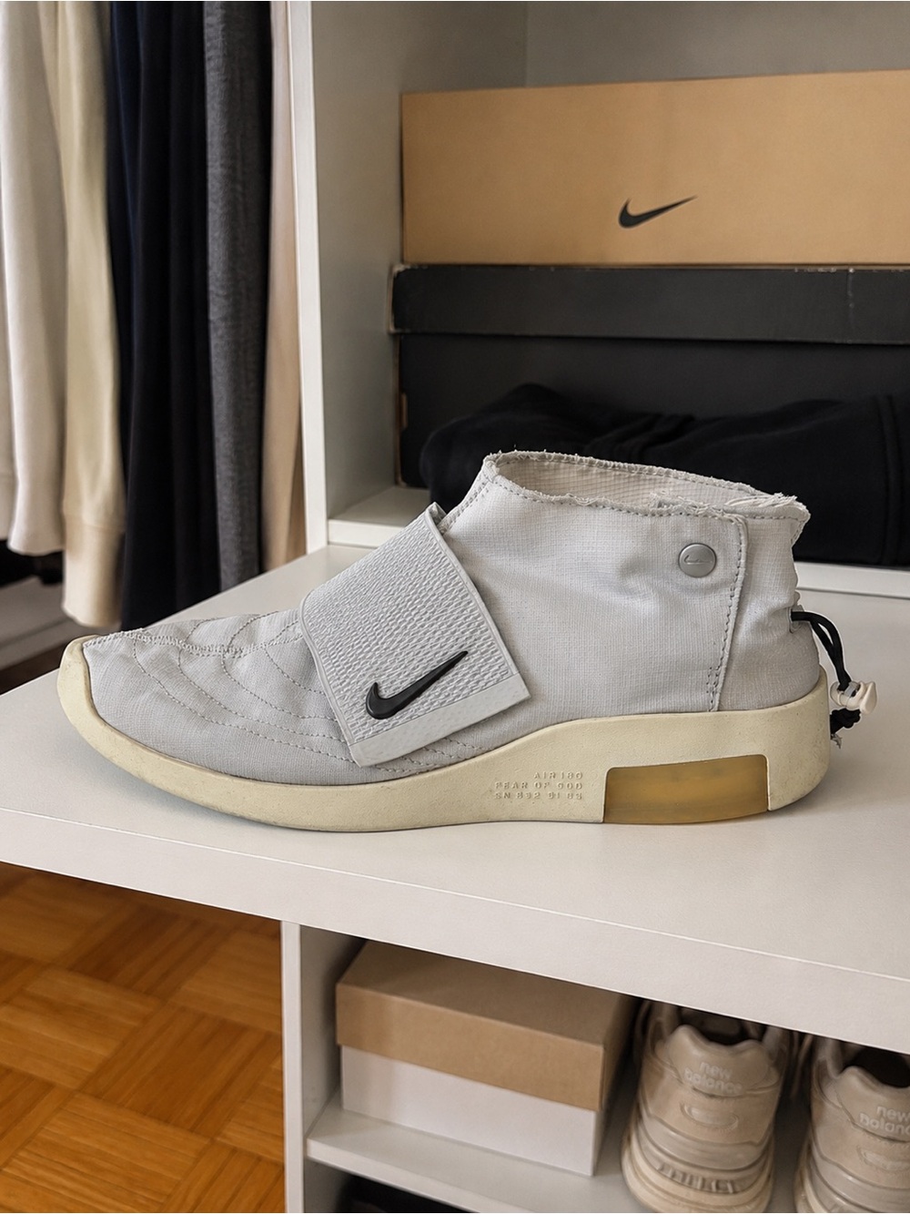 Fear of God x Nike Moccasin Pure Platinum Sneakers Size 7 | Rare FOG Nike